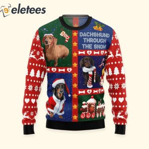 Dachshund Through The Snow Ugly Christmas Sweater1