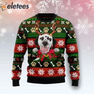 Dalmatian With Ribbon Ugly Christmas Sweater