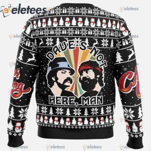Daves Not Here Man Cheech and Chong Ugly Christmas Sweater1