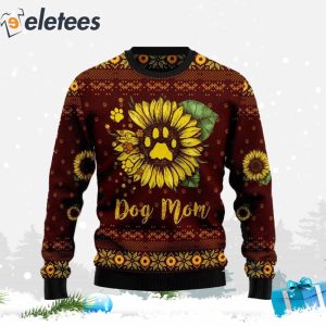 Dog Mom Sunflower Ugly Christmas Sweater