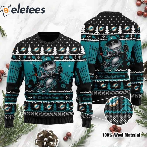 Dolphins Jack Skellington Halloween Knitted Ugly Christmas Sweater
