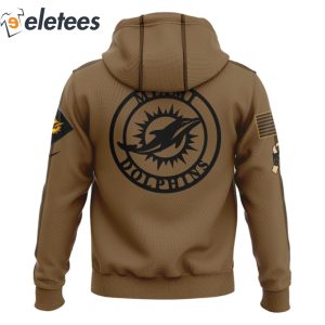 Dolphins Salute To Service Veterans Day Brown Hoodie2