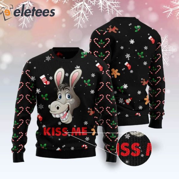 Donkey Kissme Christmas Black Ugly Sweater