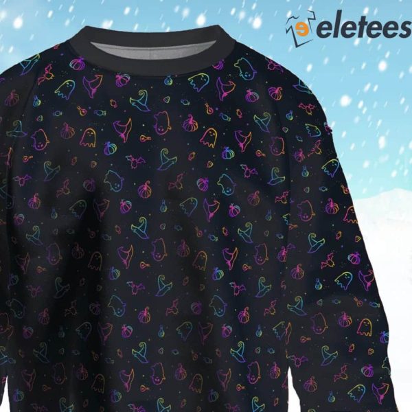 Doodle Halloween Expressions Ugly Christmas Sweater