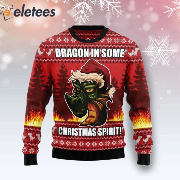 Dragon In Some Christmas Spirit Ugly Christmas Sweater