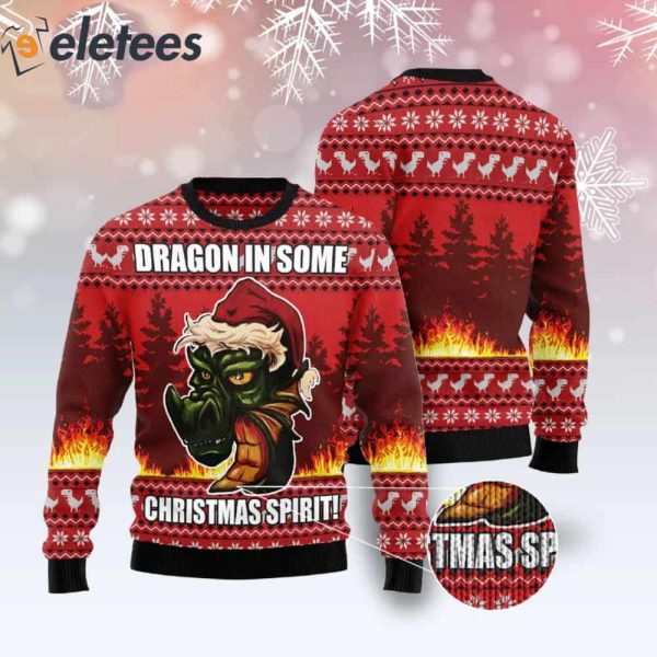 Dragon In Some Christmas Spirit Ugly Christmas Sweater