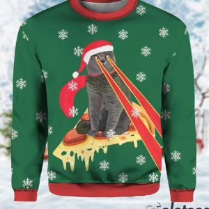 Drax Pizza Cat With Laser Eyes Ugly Christmas Sweater