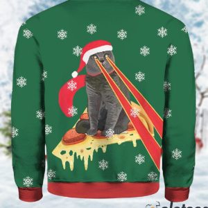 Drax Pizza Cat With Laser Eyes Ugly Christmas Sweater 3