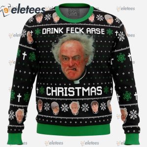 Drink Feck Arse Father Ted Ugly Christmas Sweater