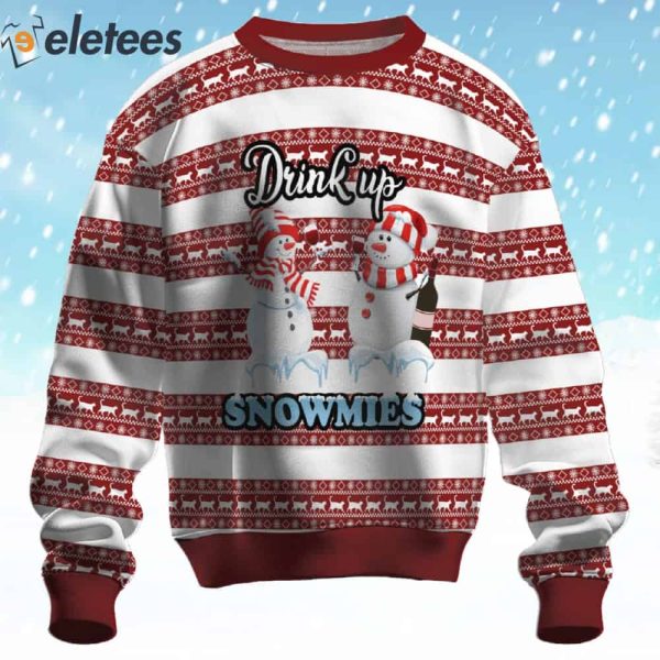 Drink Up Snowmies Ugly Christmas Sweater