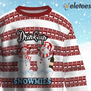 Drink Up Snowmies Ugly Christmas Sweater 2