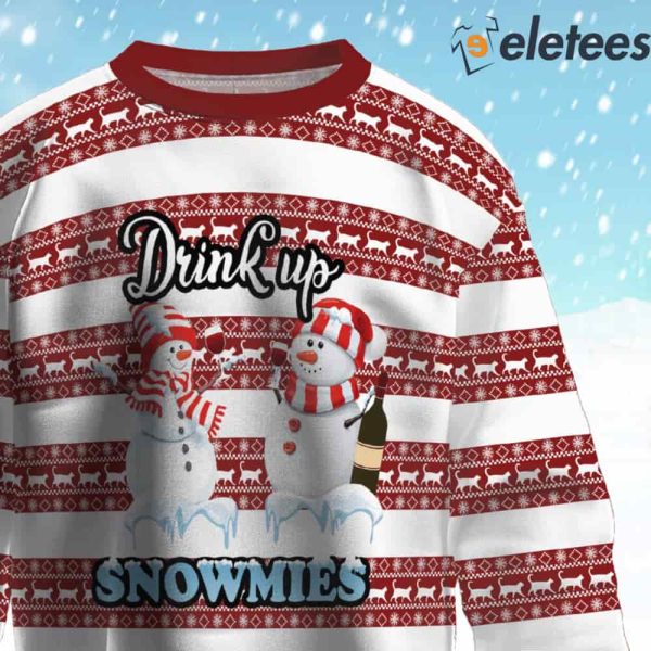 Drink Up Snowmies Ugly Christmas Sweater