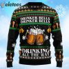 Drinker Bell Drinking All The Way Ugly Christmas Sweater