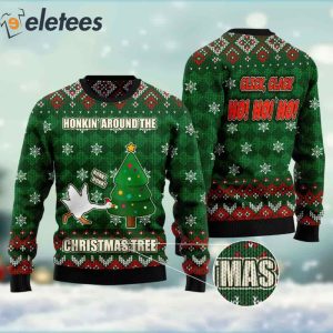 Duck Honkin Around Christmas Tree Ugly Christmas Sweater 2