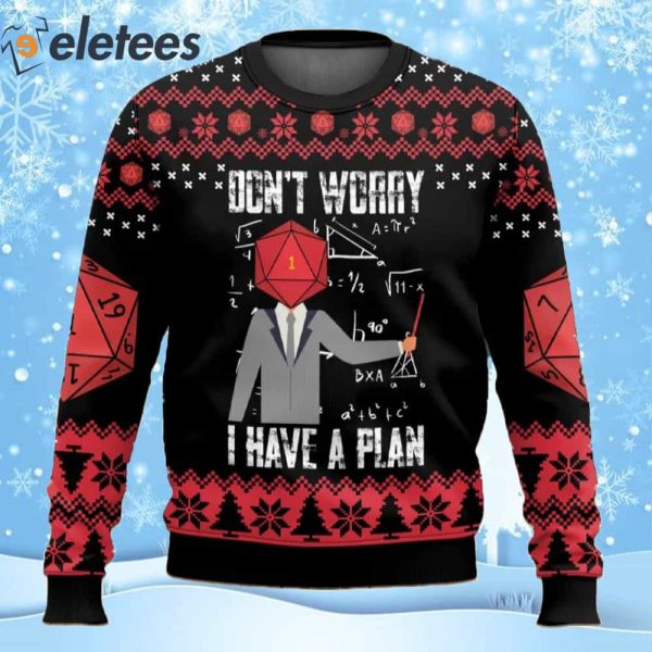 Dungeons & Dragons Don’t Worry I Have A Plan Ugly Christmas Sweater