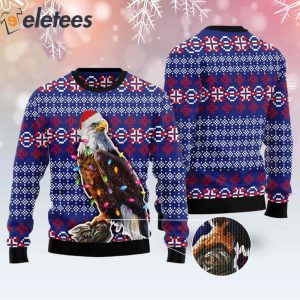 Eagle Christmas Light Ugly Sweater 2