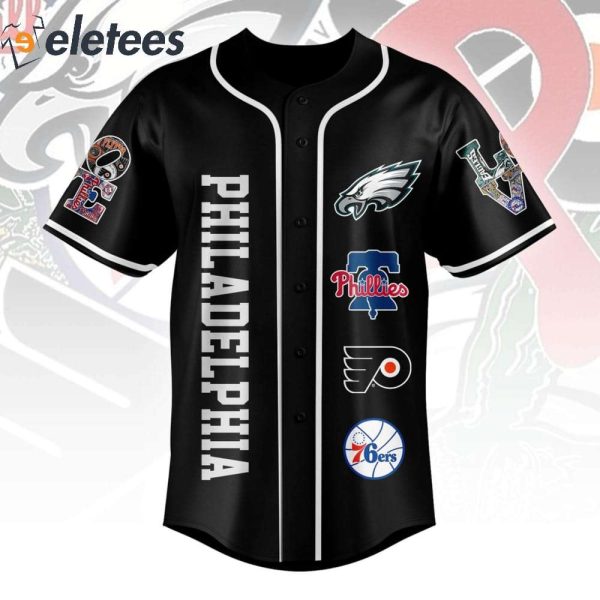 Eagles Phillies Flyers 76ers Philly Baseball Jersey