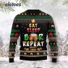 Eat Sleep Beer Repeat Ugly Christmas Sweater