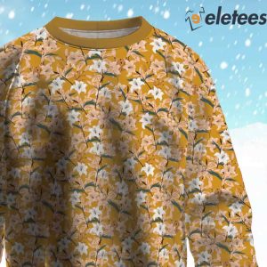 Elegant Lily Blooms Ugly Christmas Sweater 2