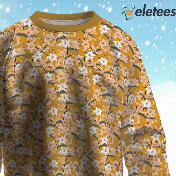Elegant Lily Blooms Ugly Christmas Sweater