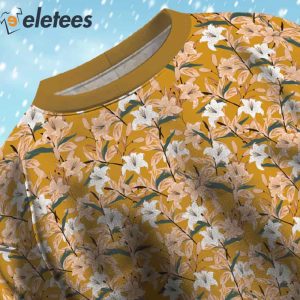 Elegant Lily Blooms Ugly Christmas Sweater 4
