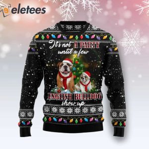 English Bulldog Show Up Ugly Christmas Sweater