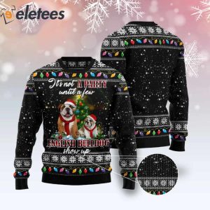 English Bulldog Show Up Ugly Christmas Sweater 2