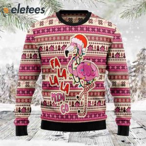 Fa La La Min Go Flamingo Ugly Christmas Sweater