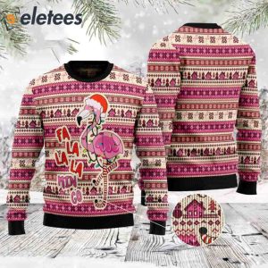 Fa La La Min Go Flamingo Ugly Christmas Sweater 2