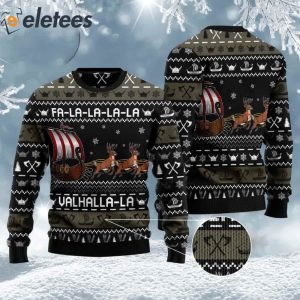 Fa la la valhalla Viking Ship Ugly Christmas Sweater 2