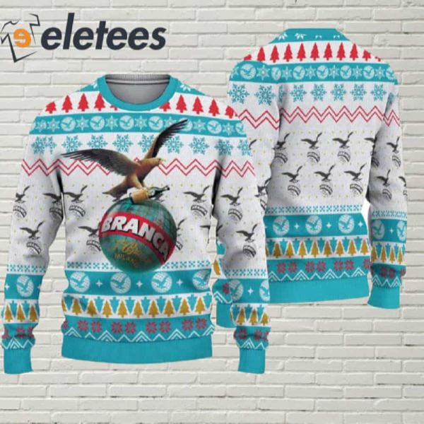 Eagle Fernet Branca Blue Ugly Christmas Sweater