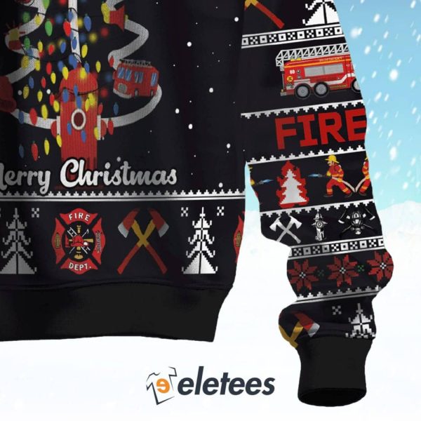 Fire Hose Christmas Tree Ugly Christmas Sweater