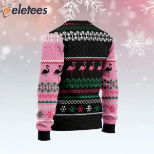 Flamingo Candy Cane Ugly Christmas Sweater1