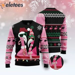 Flamingo Candy Cane Ugly Christmas Sweater2