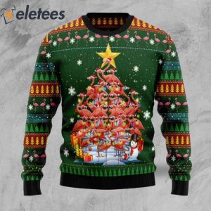 Flamingo Christmas Tree Christmas Sweater