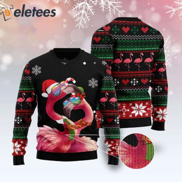 Flamingo Couple Ugly Christmas Sweater