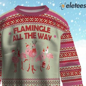 Flamingo Flamingle All The Way Ugly Christmas Sweater 2