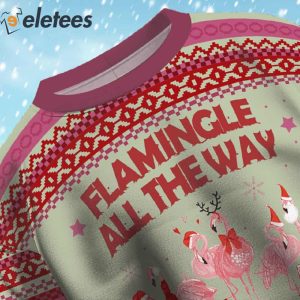 Flamingo Flamingle All The Way Ugly Christmas Sweater 4