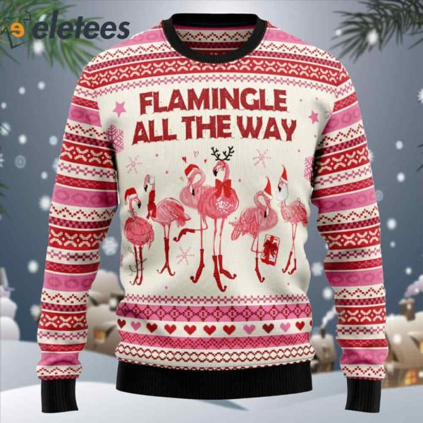 Flamingo Flamingle All The Ways Ugly Christmas Sweater