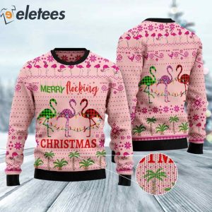 Flamingo Merry Flocking Christmas Ugly Sweater 2