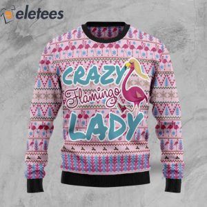 Flamingo Pink Flamingo Lady Ugly Christmas Sweater