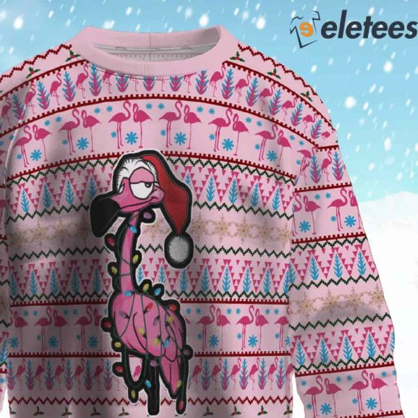 Flamingo Sweet Eyes Ugly Christmas Sweater