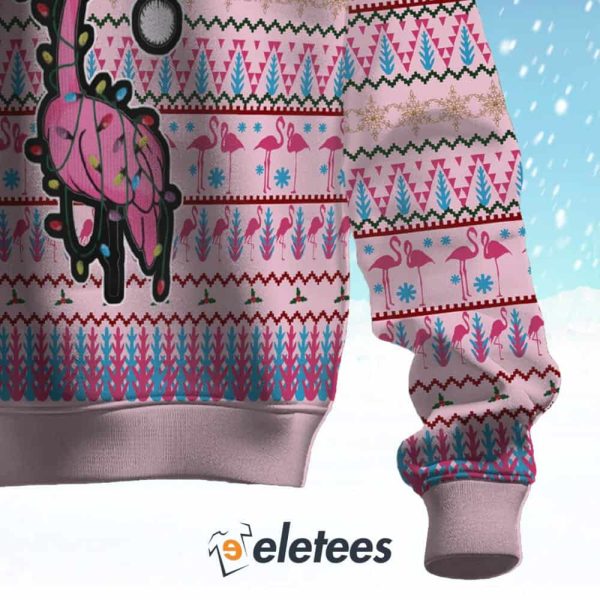 Flamingo Sweet Eyes Ugly Christmas Sweater