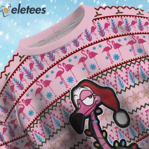 Flamingo Sweet Eyes Ugly Christmas Sweater 4