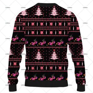 Flamingo Wearing Santa Hat Ugly Christmas Sweater 2