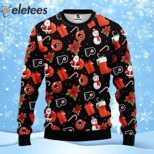 Flyers Hockey Santa Snowman Ugly Christmas Sweater