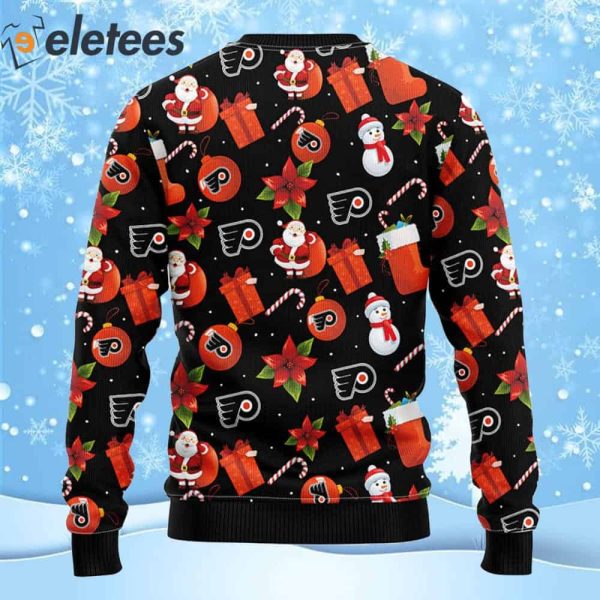 Flyers Hockey Santa Snowman Ugly Christmas Sweater