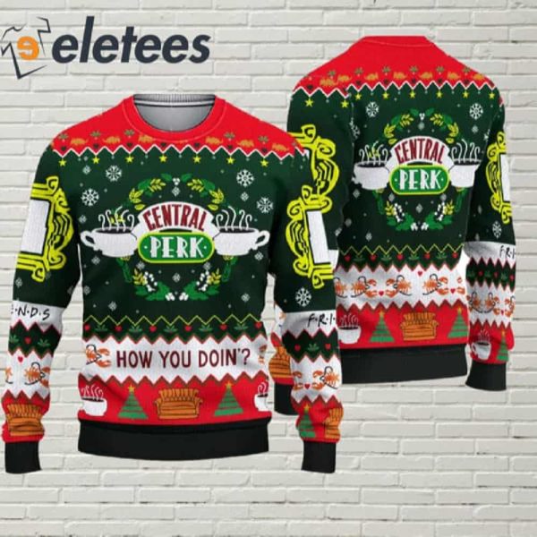 Friend Central Perk How You Doin’ Ugly Christmas Sweater