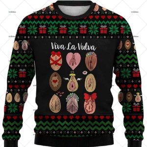 Funny Pussy Viva La Vulva Ugly Christmas Sweater