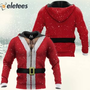 Funny Santa Hairy Chest 3D Print Shirt 3